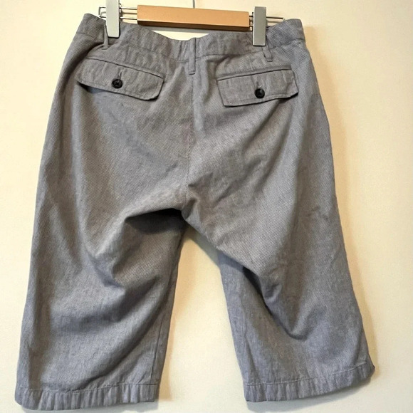 Banana Republic|  Cute Grey Cotton Pinstripe Culottes Pockets Side Slit Sz 8 - Picture 3 of 6